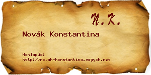 Novák Konstantina névjegykártya